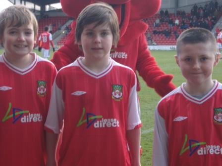 The Wrexham Team Mascots, Mathew, Sam Clark & Connah